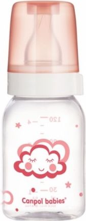 Canpol Babies Skleněná lahvička 120 ml Mráček - růžová - obrázek 1