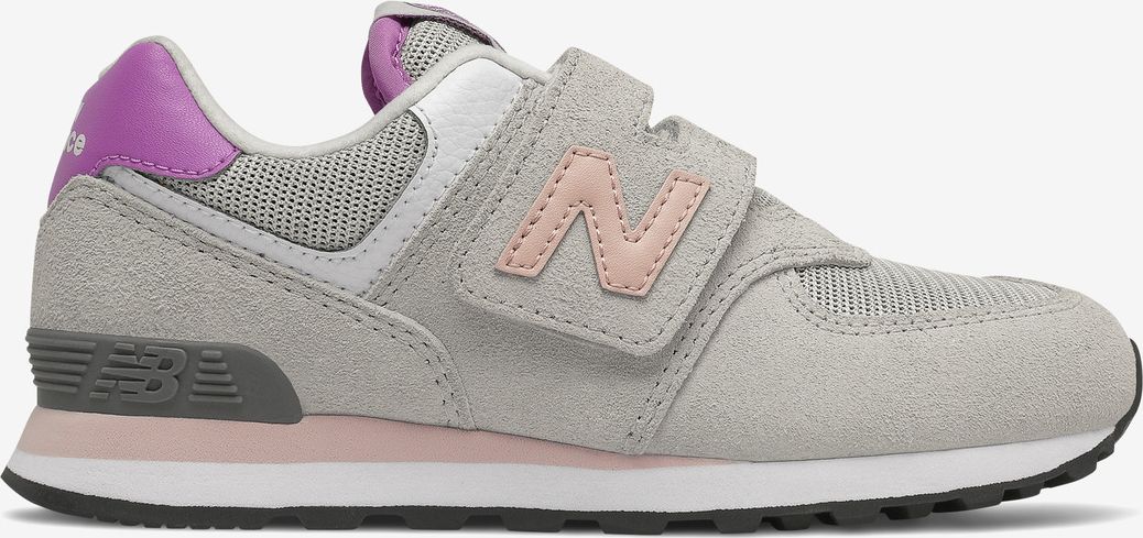 Světle šedé holčičí semišové tenisky New Balance - 31 - obrázek 1