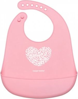 Silikonový bryndák s kapsičkou Canpol babies, Pastel - růžový - obrázek 1