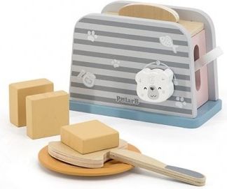 Lelin Dřevěná hračka - Toaster medvídek- šedý - obrázek 1