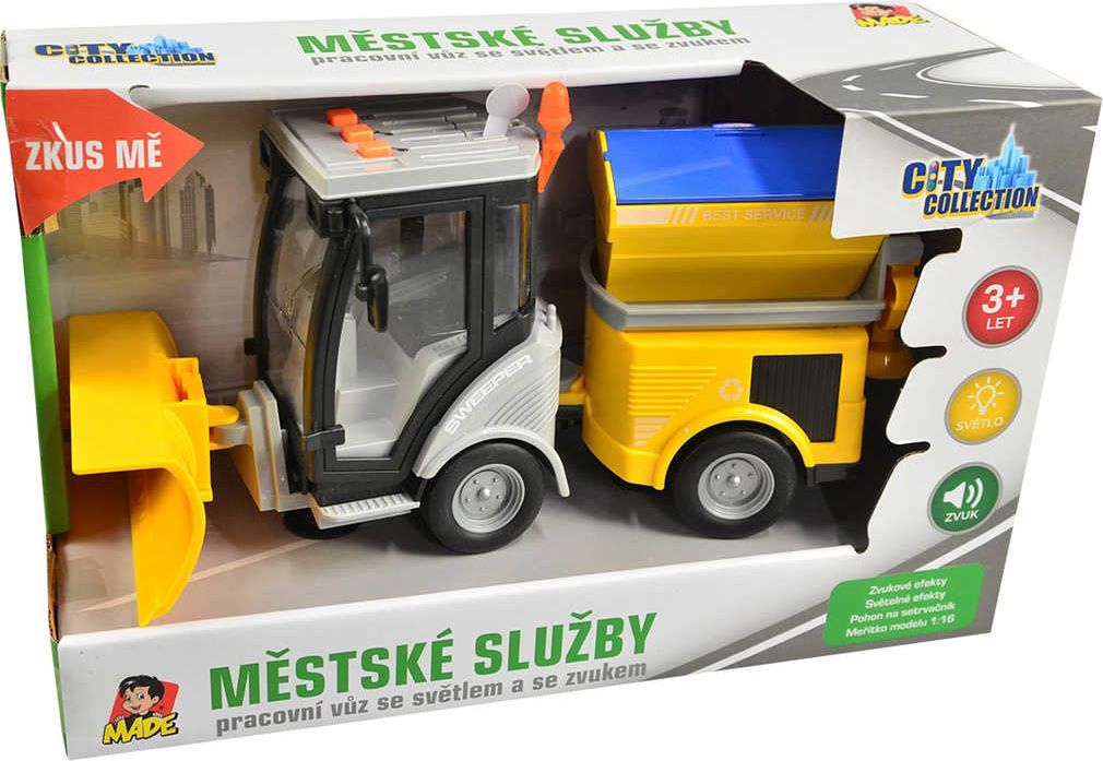 Auto vůz odklízecí na sníh 25cm na setrvačník na baterie Světlo Zvuk - obrázek 3