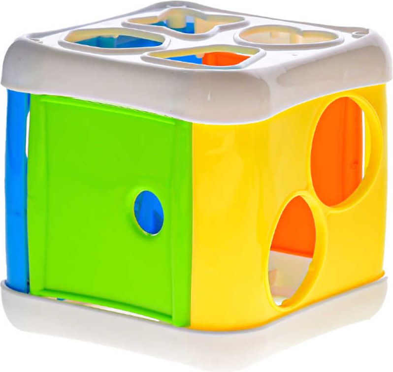 Baby kostka vkládací zatloukačka 13cm s kostkami a kladívkem 2v1 pro miminko - obrázek 2