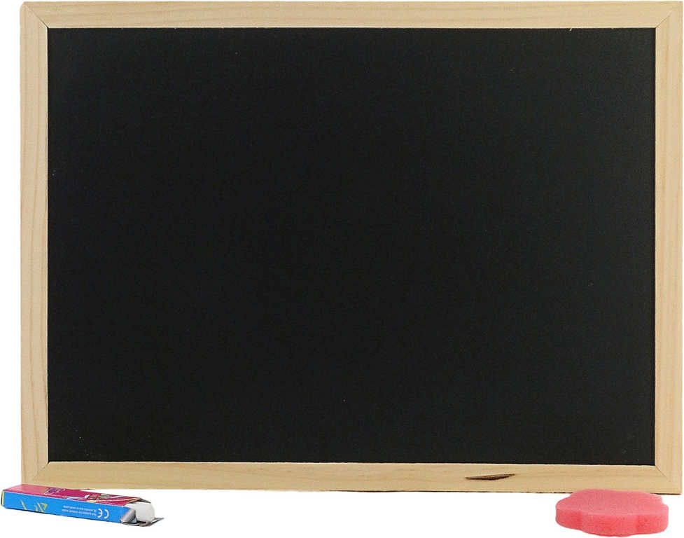 Tabule dřevěná 40x30cm set s křídami a houbou - obrázek 1