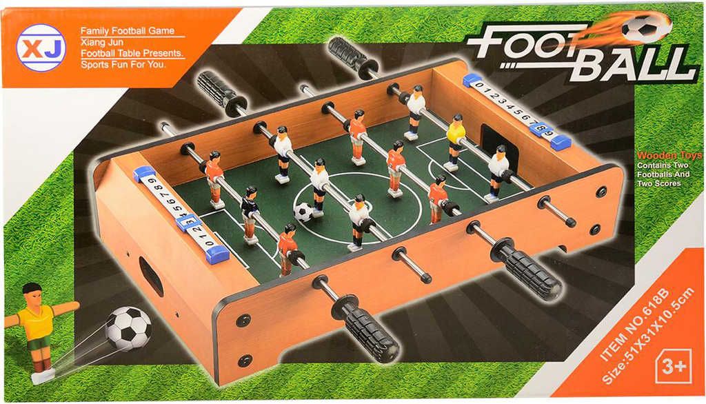 DŘEVO Hra Fotbal stolní s táhly 52x30cm set se 2 míči s počítadlem branek - obrázek 1