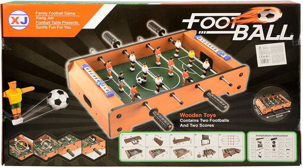 DŘEVO Hra Fotbal stolní s táhly 52x30cm set se 2 míči s počítadlem branek - obrázek 2