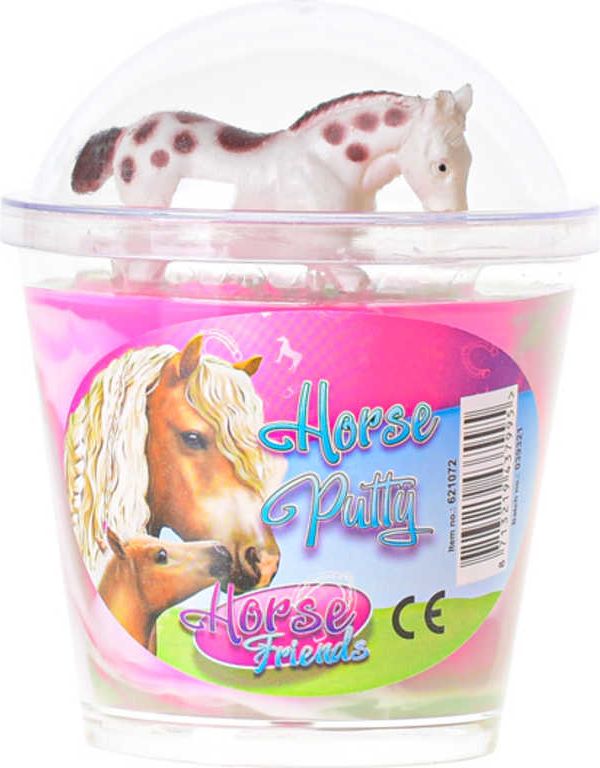 Hmota sliz barevný s koníkem 10cm Horse Friends 4 druhy v kelímku - obrázek 2