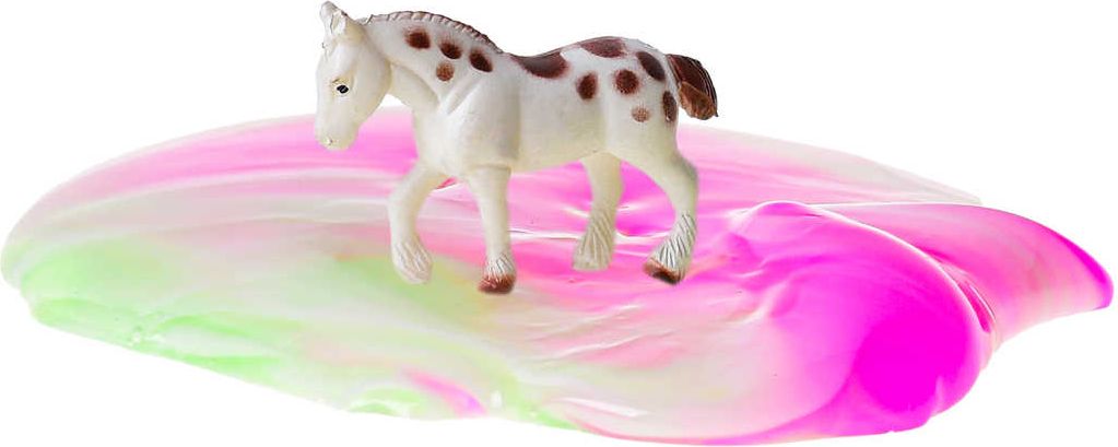 Hmota sliz barevný s koníkem 10cm Horse Friends 4 druhy v kelímku - obrázek 3
