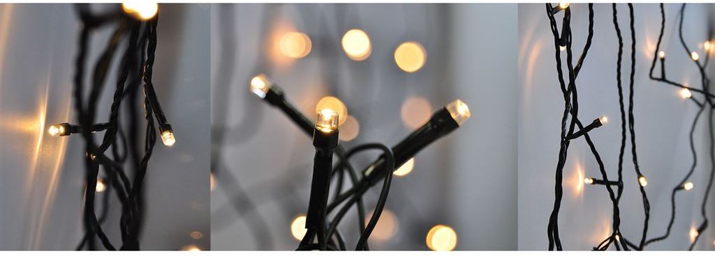 Solight LED venkovní vánoční řetěz, 50 LED, 5m, přívod 3m, 8 funkcí, časovač, IP44, teplá bílá - obrázek 1