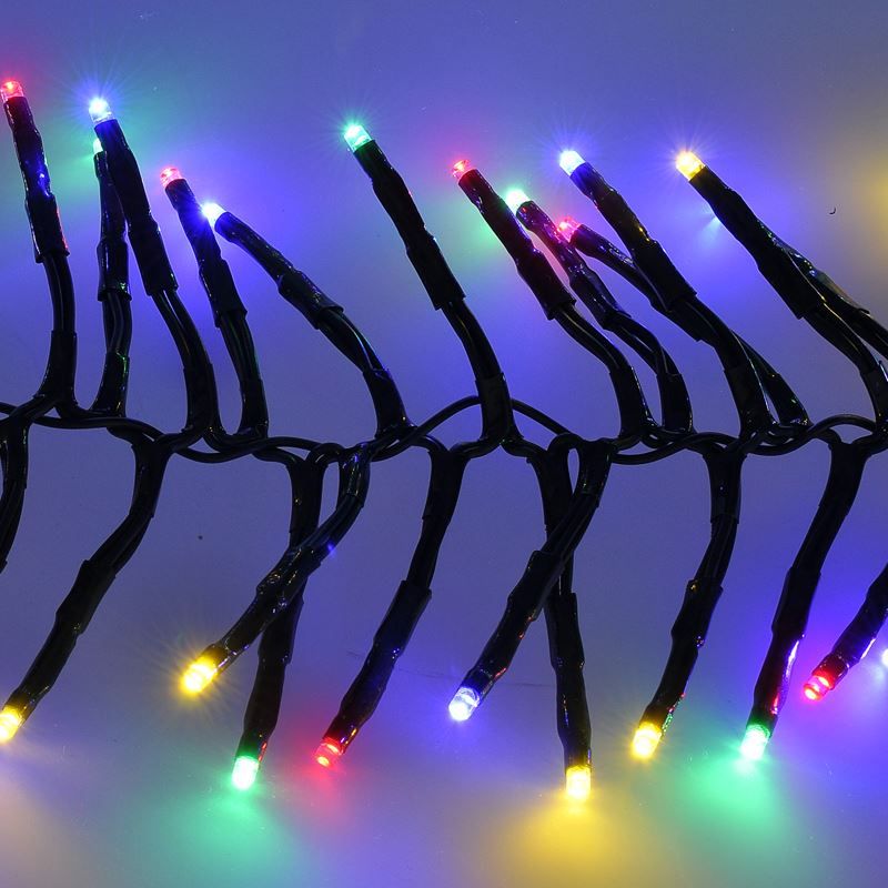 Solight LED venkovní vánoční řetěz s dálkový ovládáním a zvukovým senzorem - Cluster, 576 LED, 8 funkcí, časovač, IP44, vícebarevná - obrázek 1