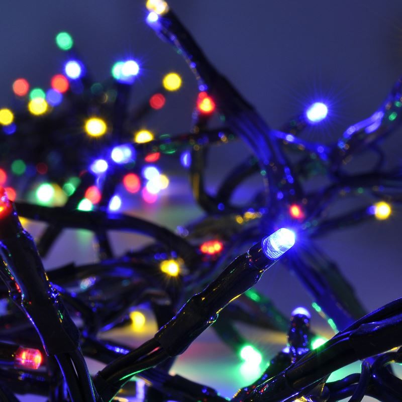 Solight LED venkovní vánoční řetěz s dálkový ovládáním a zvukovým senzorem - Cluster, 576 LED, 8 funkcí, časovač, IP44, vícebarevná - obrázek 6