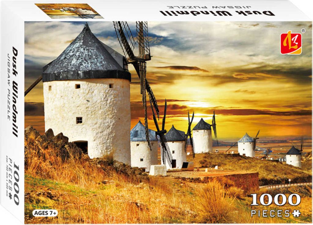 PUZZLE Větrné mlýny 70x50cm foto skládačka 1000 dílků v krabici - obrázek 1