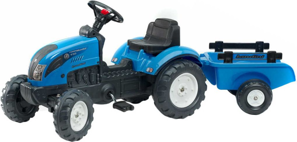 FALK Set baby traktor Landini šlapací Modrý vozítko s klaksonem s valníkem - obrázek 2