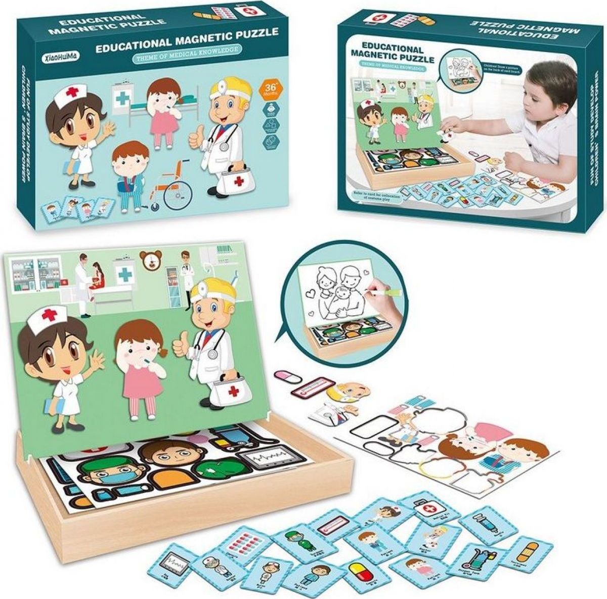 Puzzle magnetické doktorka 30 cm - obrázek 1