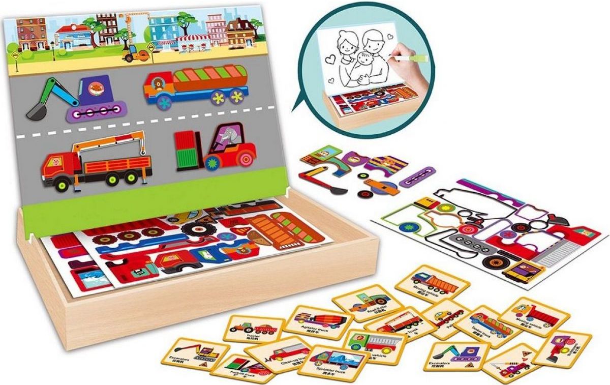 Puzzle magnetické dopravní prostředky 30 cm - obrázek 1