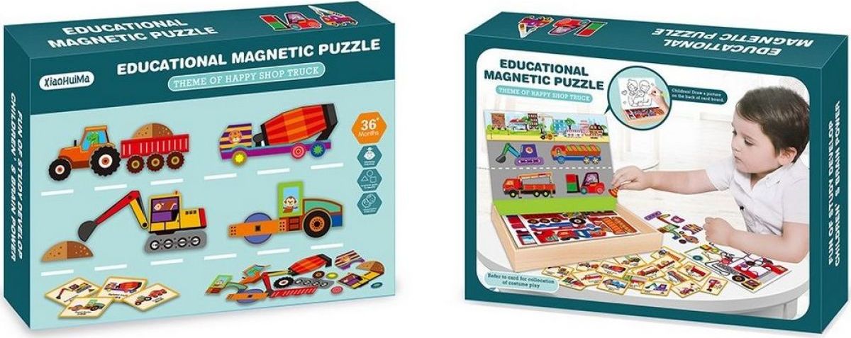 Puzzle magnetické dopravní prostředky 30 cm - obrázek 3