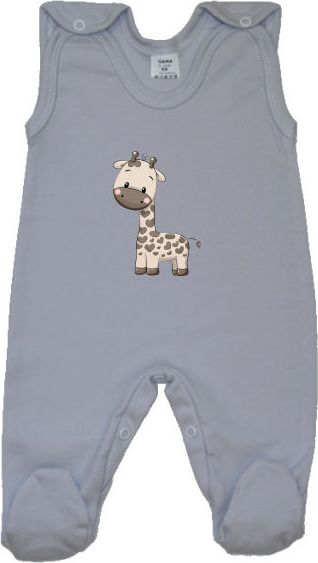 Dupačky pro miminko Gama šedé s hnědou žirafou velikost 56 - obrázek 1
