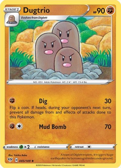 Dugtrio (P-BROWN) /POKEMON - Darkness Ablaze - obrázek 1