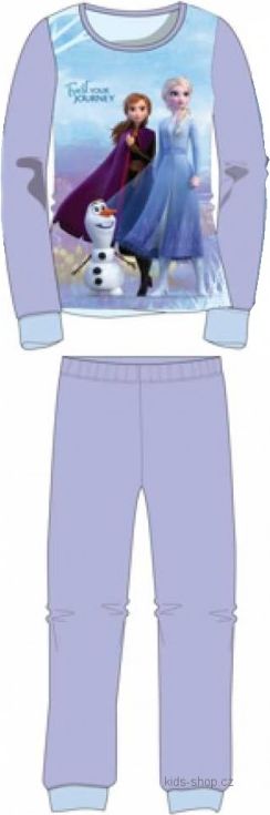 Setino - Dívčí bavlněné pyžamo Ledové království / Frozen  Elsa, Anna a Olaf - fialové 116 - obrázek 1