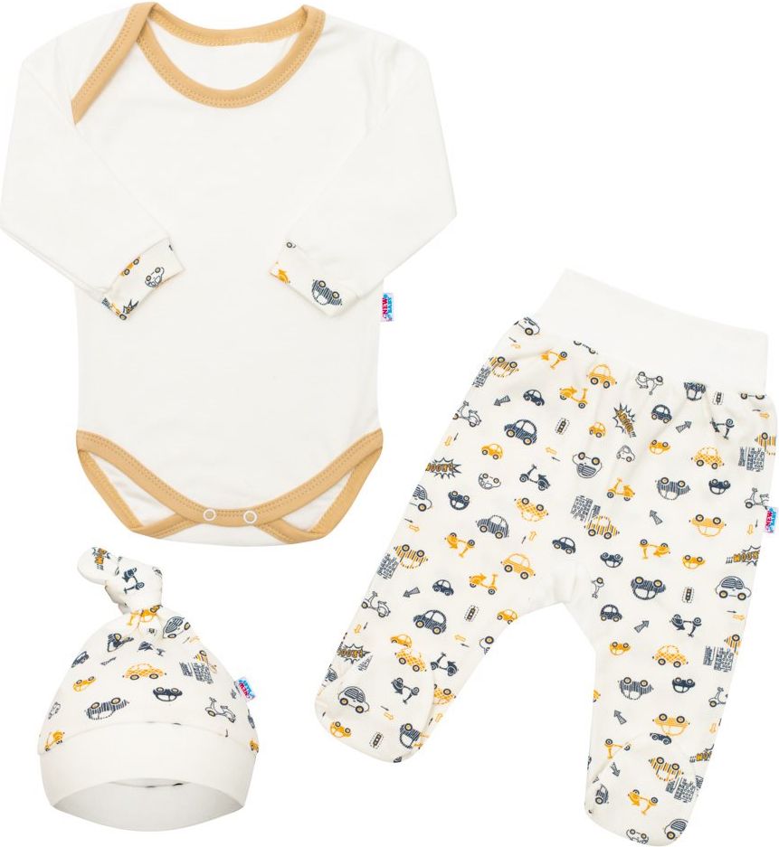3-dílná bavlněná kojenecká souprava New Baby Cars 74 (6-9m) - obrázek 1