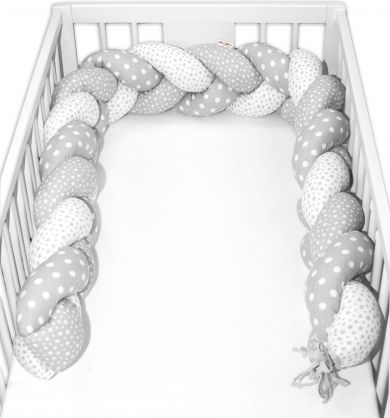 Mantinel Baby Nellys pletený cop Bubble, Stars - šedá, bílá, šedá - obrázek 1