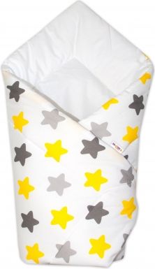 Baby Nellys Zavinovačka Klasik - Barevné hvězdičky - žluté/šedé - obrázek 3