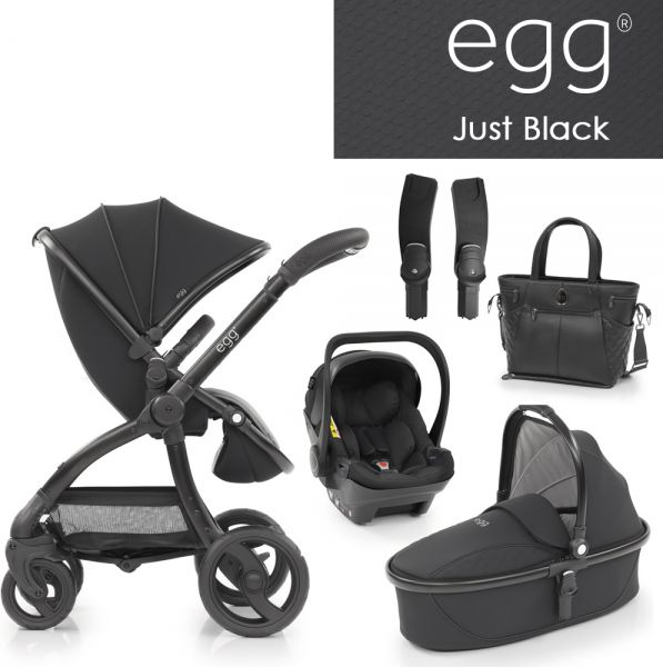 Egg 1 SET8 JUST BLACK - EGG 1 kočár, korba, taška, autosedačka, multiadaptér - obrázek 1
