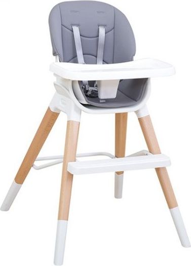 Kekk Dřevěná jídelní židle, bílá šedá - obrázek 1