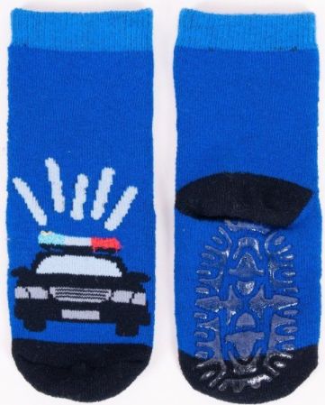 Yo Bavlněné ponožky Blue Police s protiskluzem - obrázek 1