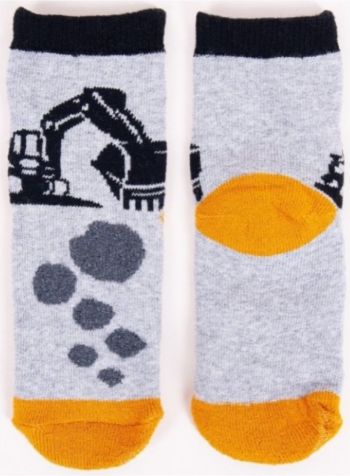 Yo Bavlněné ponožky Gray Excavator s protiskluzem - obrázek 1