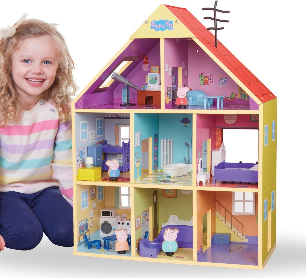 Peppa Pig velký dřevěný rodinný dům se světlem a zvukem - obrázek 2