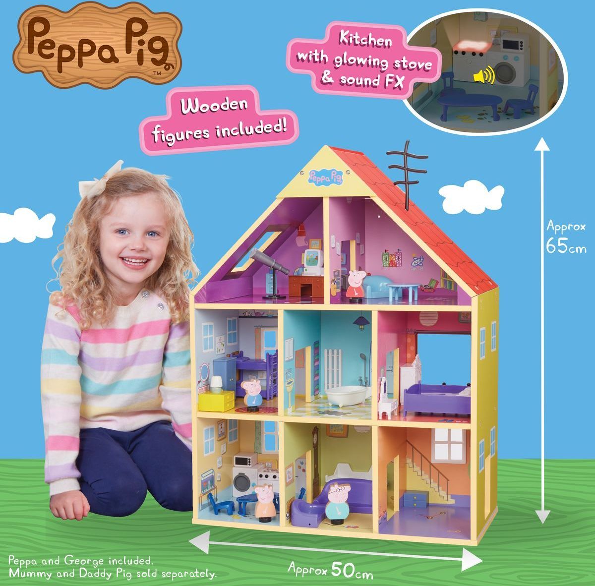 Peppa Pig velký dřevěný rodinný dům se světlem a zvukem - obrázek 8