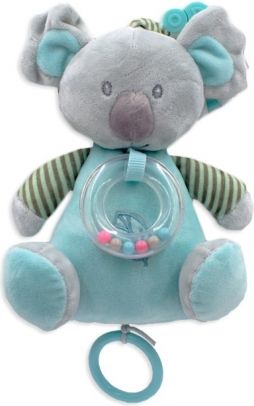 Tulilo Závěsná plyšová hračka s chrastítkem Koala 18 cm - šedá/mátová - obrázek 1