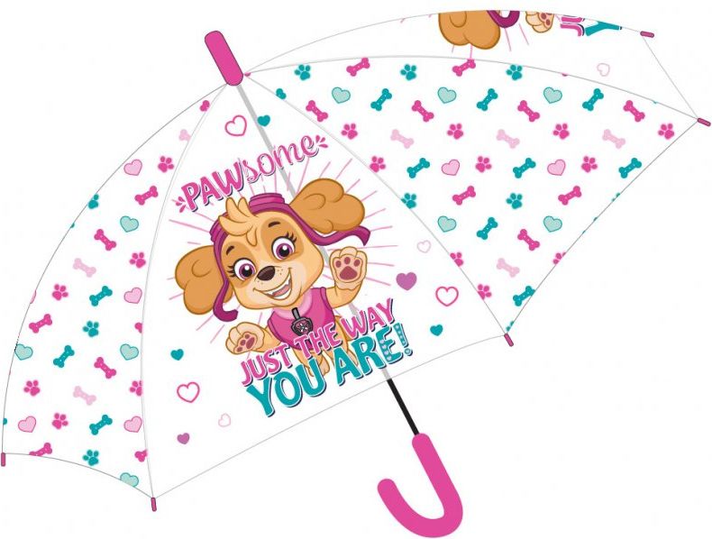 E plus M · Dívčí transparentní vystřelovací deštník Tlapková patrola - Paw Patrol - motiv PAWsome - obrázek 1