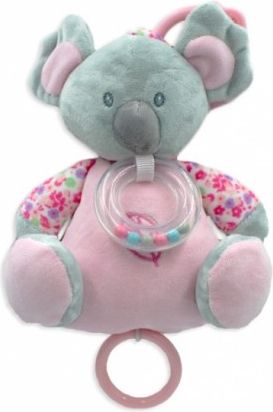 Tulilo Závěsná plyšová hračka s chrastítkem Koala 18 cm - šedá/růžová - obrázek 1