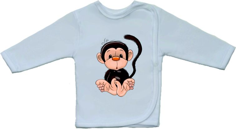 Novorozenecká košilka Gama větší roztomilá udivená opička velikost 52 - obrázek 1