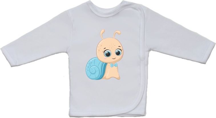Bavlněná kojenecká košilka, Gama, větší roztomilý tyrkysový šneček velikost 52 - obrázek 1