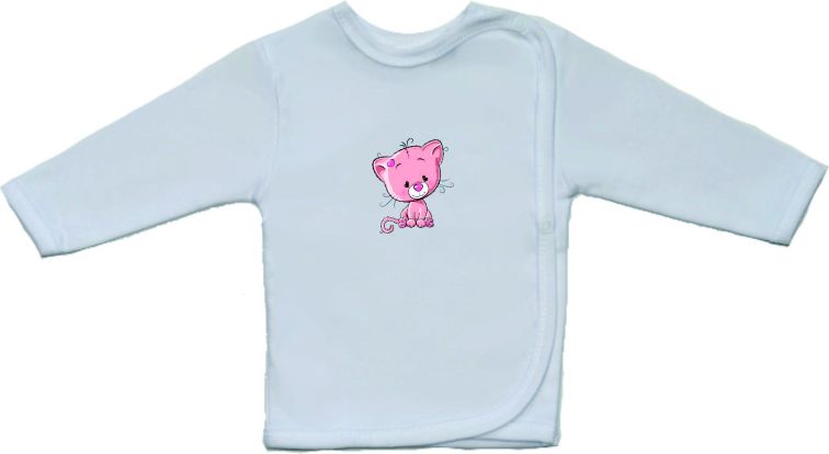 Dětská košilka s obrázkem, Gama, menší roztomilá růžová kočička velikost 52 - obrázek 1