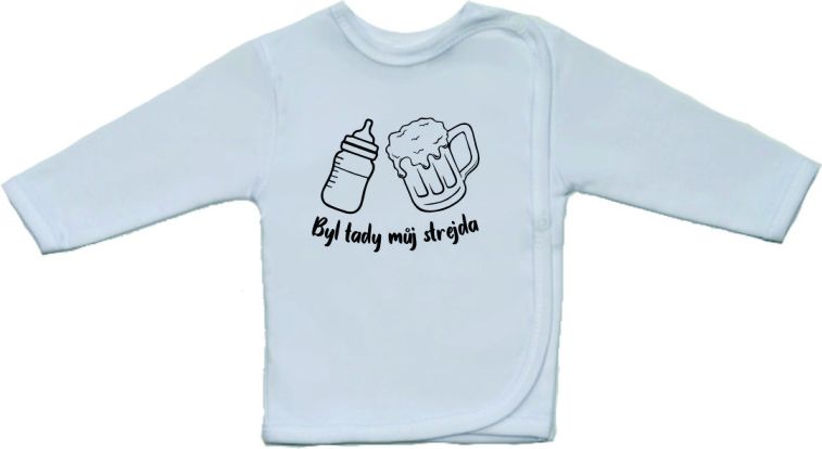 Vtipná kojenecká košilka, Gama, větší nápis malovaný, Byl tady můj strejda vel.52 - obrázek 1