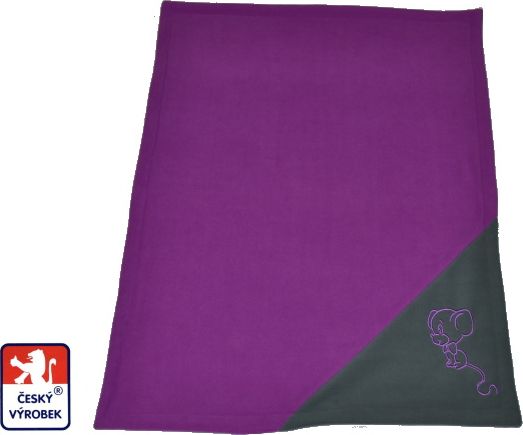 Dětská deka do kočárku Dětský svět BABY STAR fleece kombinovaná fialovošedá - obrázek 1