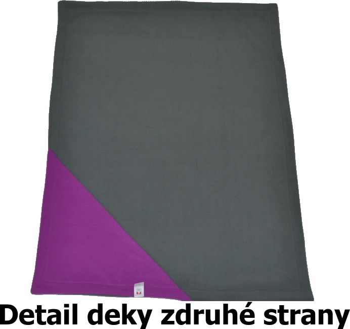 Dětská deka do kočárku Dětský svět BABY STAR fleece kombinovaná fialovošedá - obrázek 2