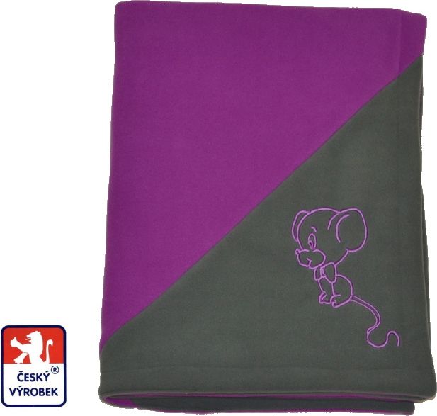Dětská deka do kočárku Dětský svět BABY STAR fleece kombinovaná fialovošedá - obrázek 3