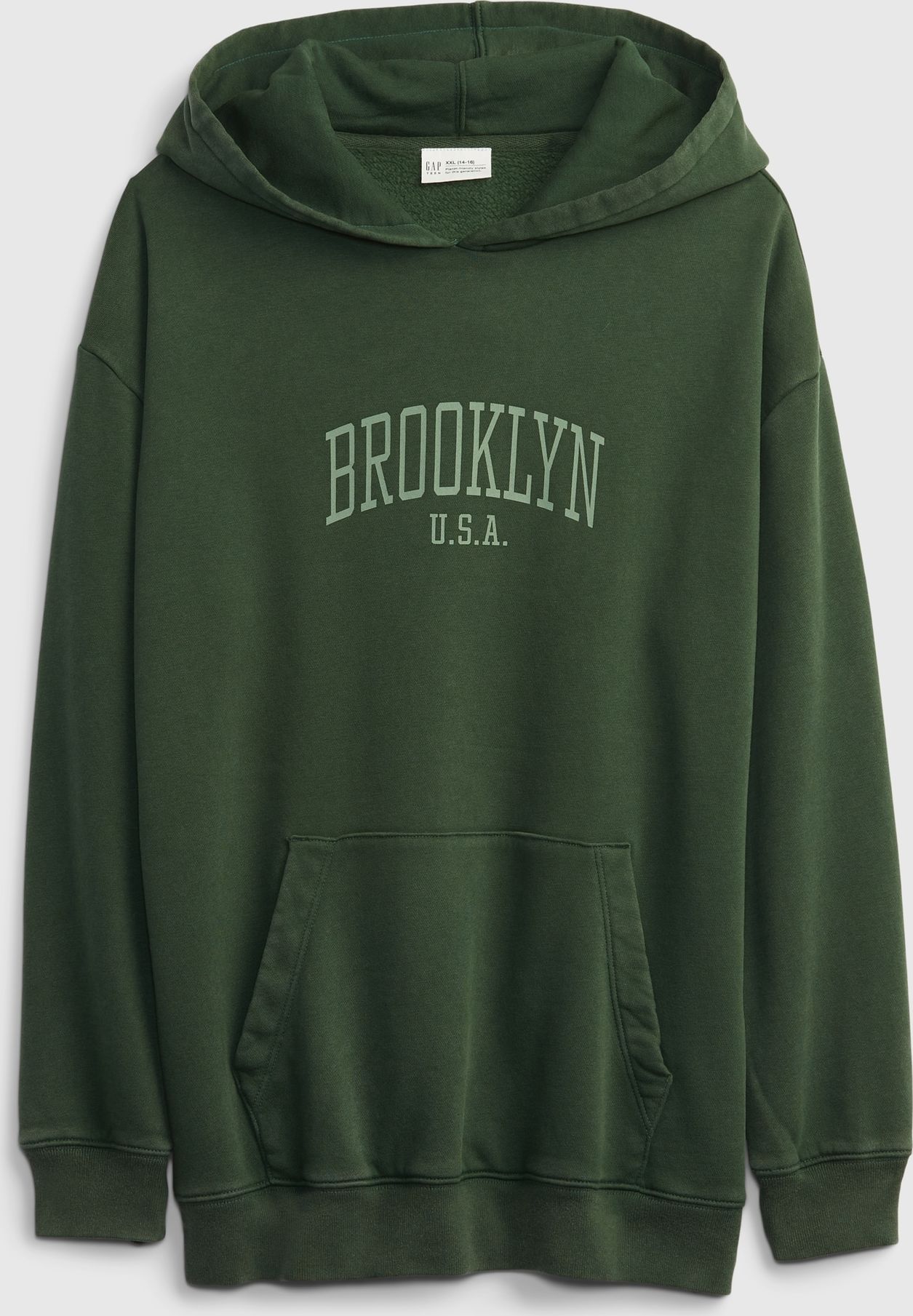 Dívky - Mikina teen Brooklyn oversized Zelená - 128 - obrázek 2
