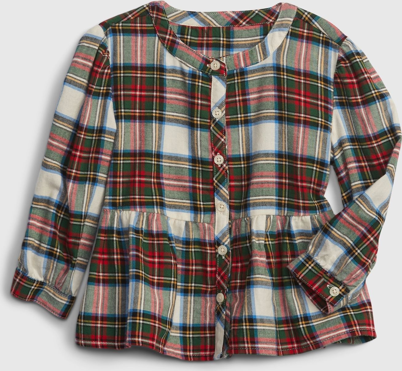 Dívky - Košilový top peplum Barevná - 80-86 - obrázek 1