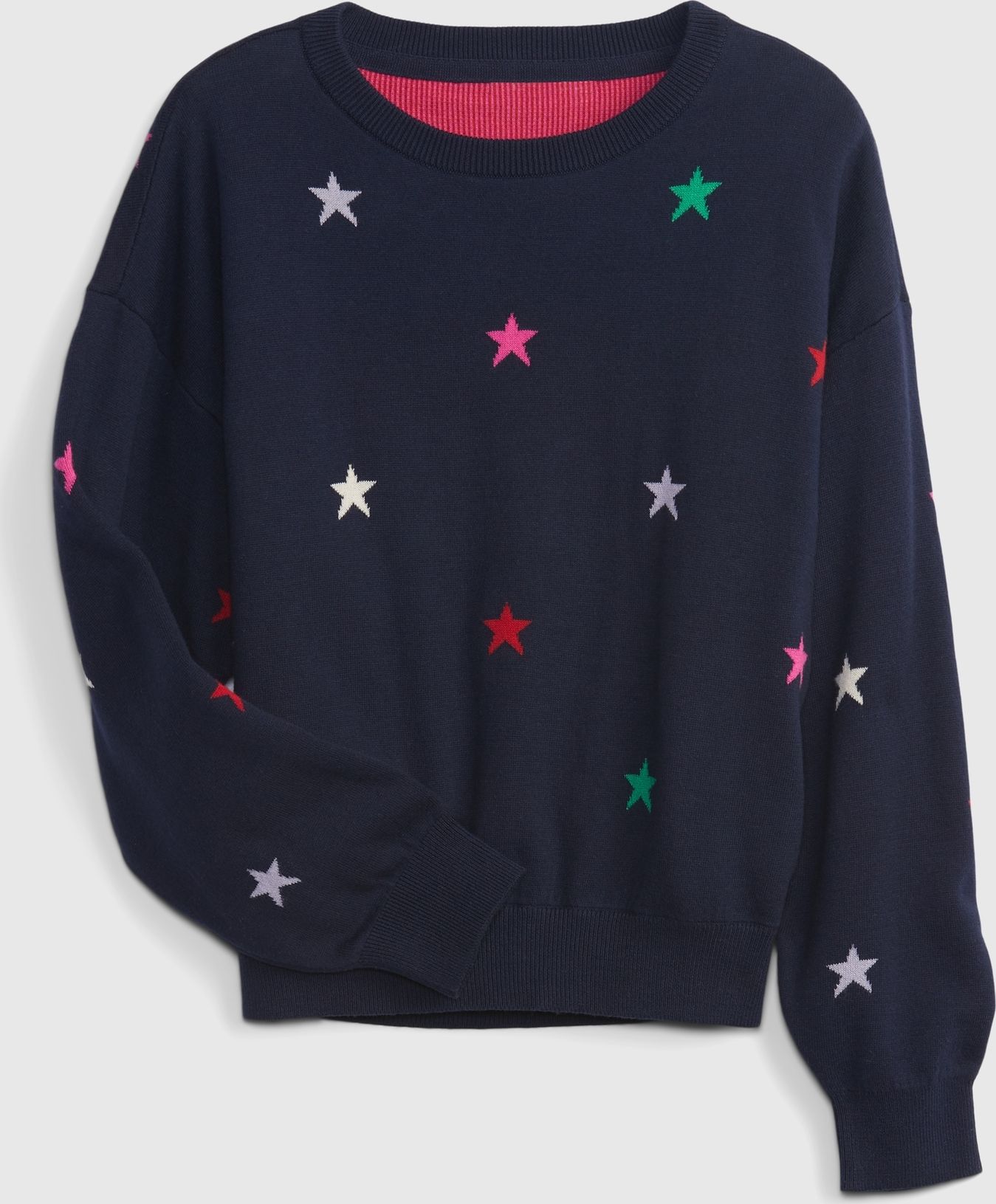 Dívky - Dětský pletený svetr hvězdičky Modrá - 98-110 - obrázek 1