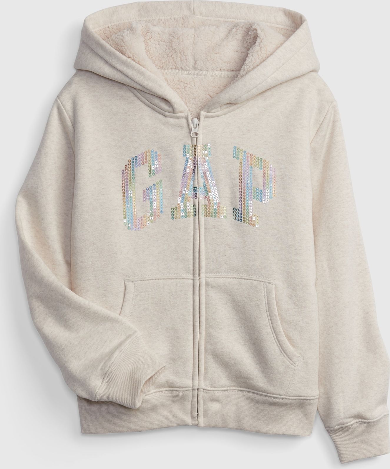 Dívky - Dětská mikina Gap logo sherpa Béžová - 116-128 - obrázek 1