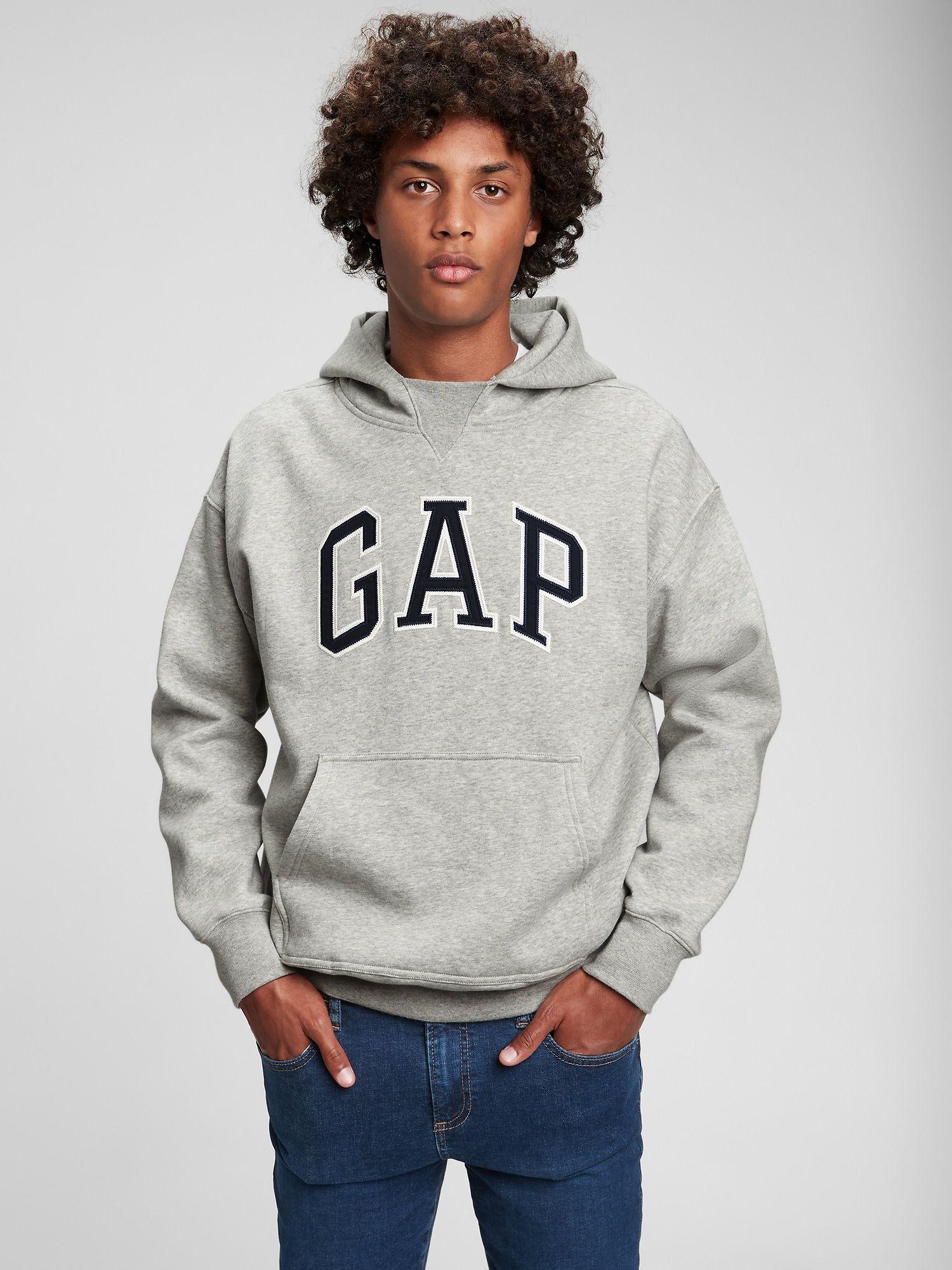 Chlapci - Dětská teen mikina GAP logo Šedá - 140 - obrázek 2
