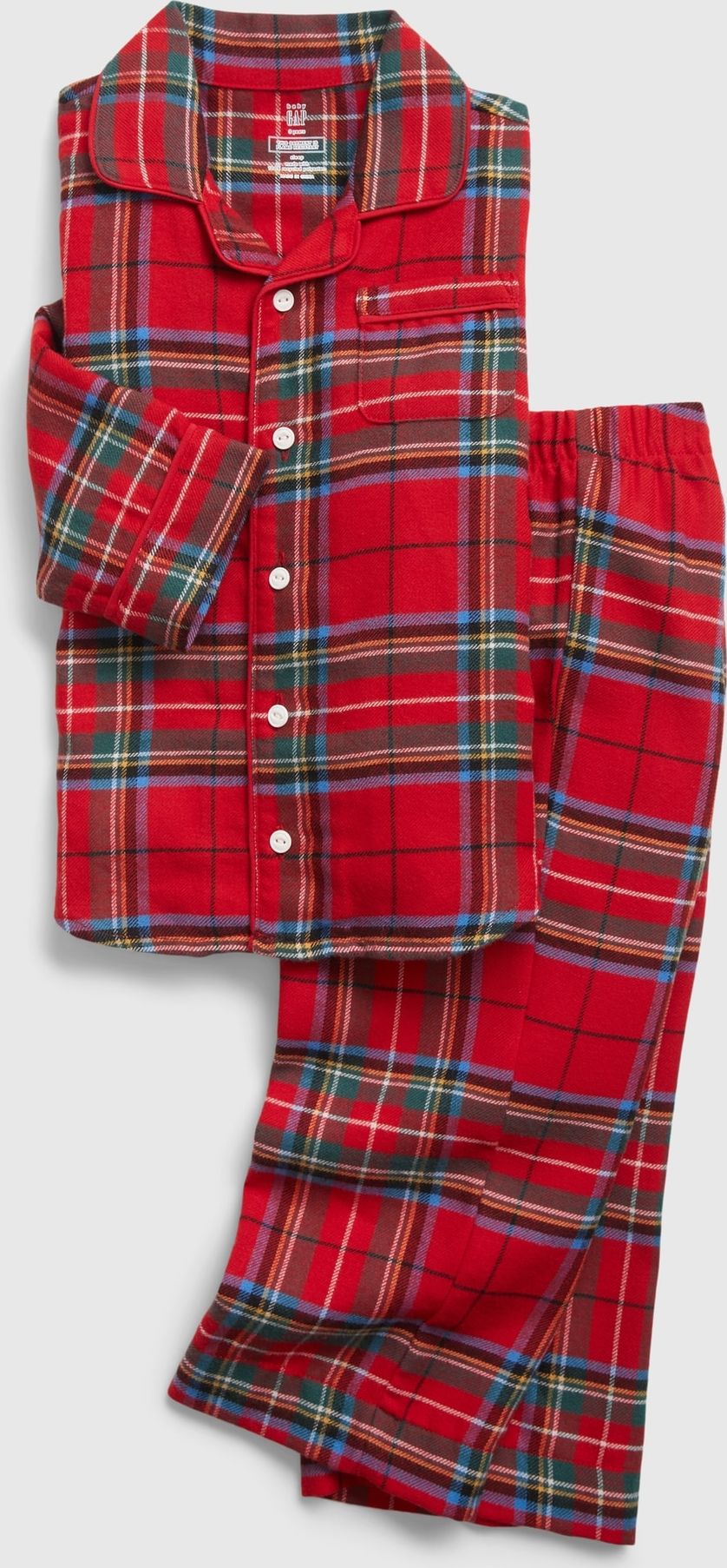 Chlapci - Dětské kostkované pyžamo Červená - 86-92 - obrázek 1