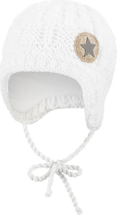 LITTLE ANGEL Čepice pletená zavazovací sloupky Outlast ® 2 - 39-41 cm bílá - obrázek 1