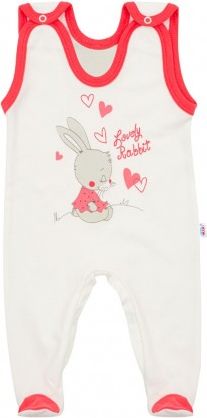 Dětské dupačky New Baby Lovely Rabbit růžové, Růžová, 50 - obrázek 1
