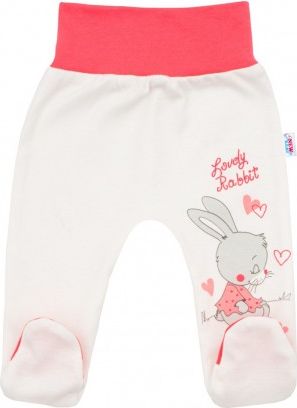Dětské polodupačky New Baby Lovely Rabbit růžové, Růžová, 50 - obrázek 1
